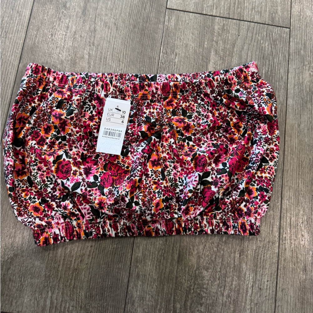 Topshop Multicolor Floral Crop Top